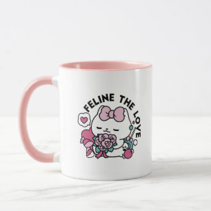 Cute Valentine's Cat Design – Feline the Love Mug
