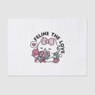 Cute Valentine's Cat Design – Feline the Love Tissue Paper