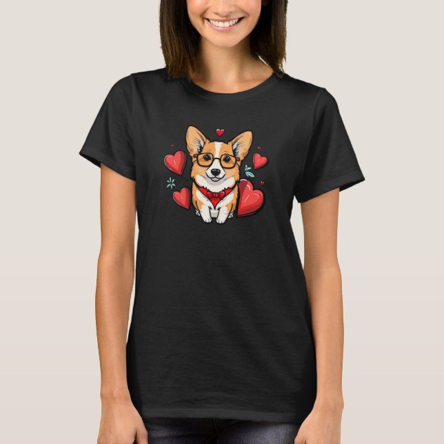 Cute Valentines Corgi Cool Pembroke Welsh Corgi  1 T-Shirt (Front)