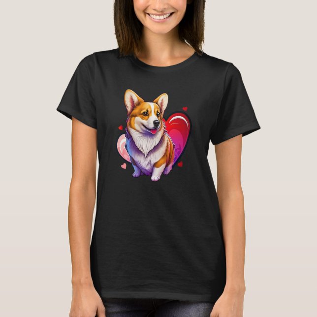 Cute Valentines Corgi Cool Pembroke Welsh Corgi  1 T-Shirt (Front)