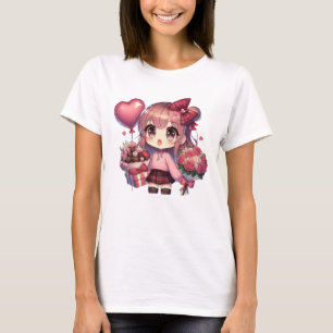 Cute Valentine's day anime girl T-Shirt