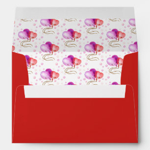 Cute Valentine's Day Balloons customised colour Envelope