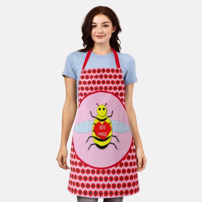 Cute Valentines Day Bee Apron (Worn)