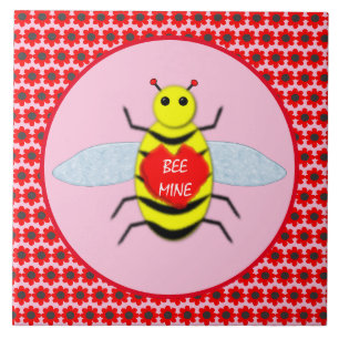 Cute Valentines Day Bee Ceramic Tile