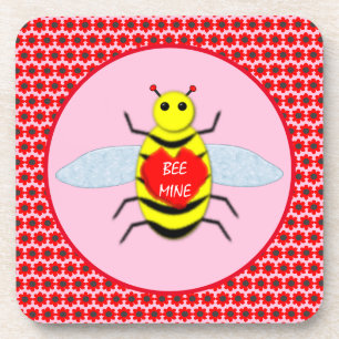Cute Valentines Day Bee Coaster