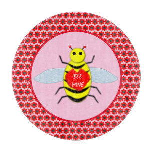 Cute Valentines Day Bee Cutting Board