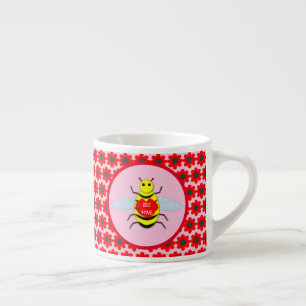 Cute Valentines Day Bee Espresso Cup