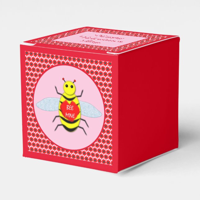 Cute Valentines Day Bee Favour Box (Front Side)