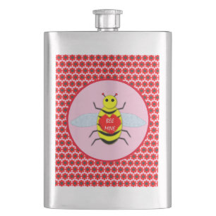 Cute Valentines Day Bee Hip Flask