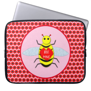 Cute Valentines Day Bee Laptop Sleeve
