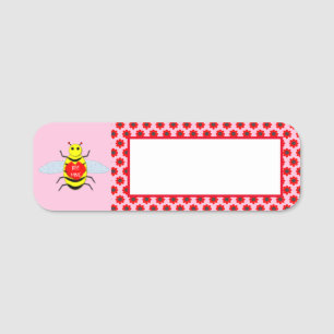 Cute Valentines Day Bee Name Tag