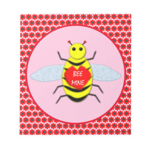 Cute Valentines Day Bee Notepad