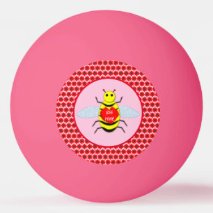 Cute Valentines Day Bee Ping Pong Ball