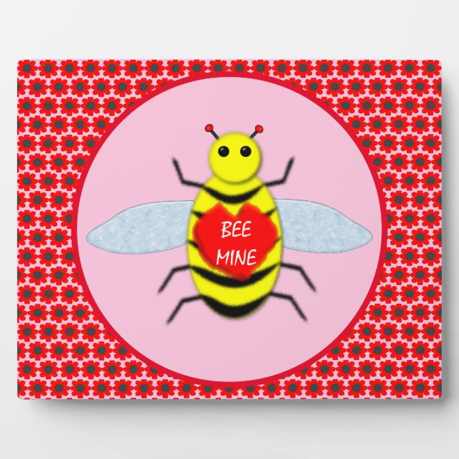 Cute Valentines Day Bee Plaque (Front)