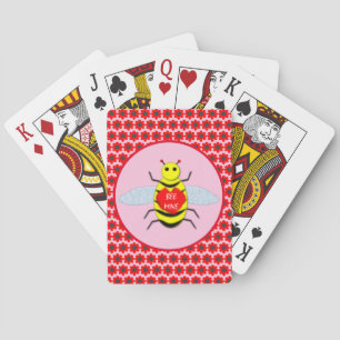 Cute Valentines Day Bee Playing Cards
