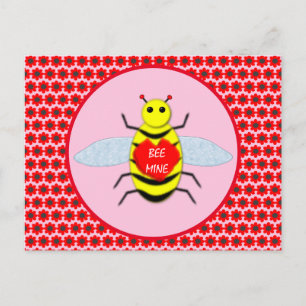 Cute Valentines Day Bee Postcard
