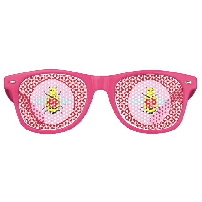 Cute Valentines Day Bee Retro Sunglasses (Front)