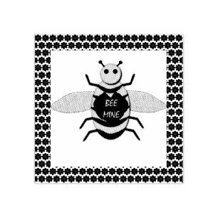 Cute Valentines Day Bee Rubber Stamp