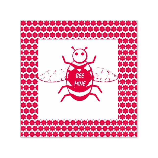 Cute Valentines Day Bee Self-inking Stamp (Design)