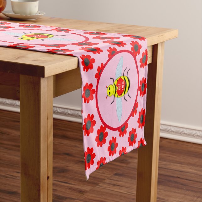 Cute Valentines Day Bee Short Table Runner (In Situ)