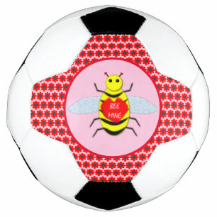 Cute Valentines Day Bee Soccer Ball