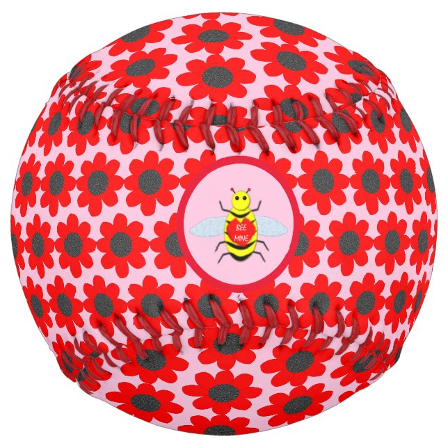 Cute Valentines Day Bee Softball (Front)