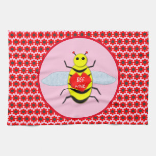 Cute Valentines Day Bee Tea Towel