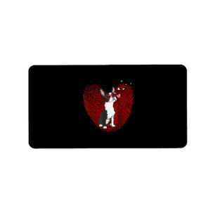 Cute Valentines Day Boston Terrier Graphic Heart Label