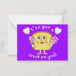 Cute Valentine's Day Bread Pun Kids Classroom Card