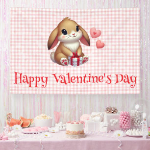 Cute Valentine's Day bunny rabbit Banner