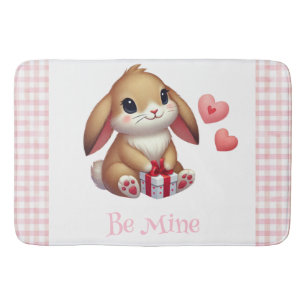 Cute Valentine's Day bunny rabbit Bath Mat