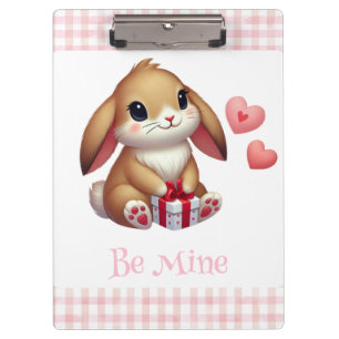 Cute Valentine's Day bunny rabbit Clipboard