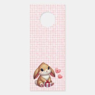 Cute Valentine's Day bunny rabbit Door Hanger