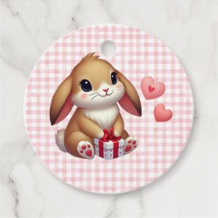 Cute Valentine's Day bunny rabbit Favour Tags