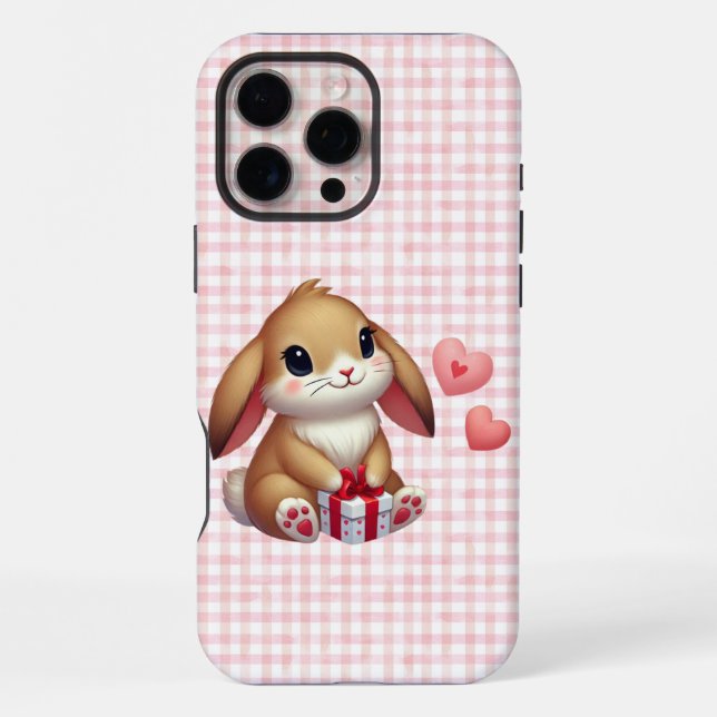 Cute Valentine's Day bunny rabbit  iPhone Case (Back)