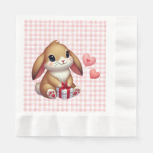 Cute Valentine's Day bunny rabbit  Napkin