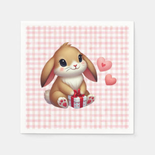Cute Valentine's Day bunny rabbit  Napkin