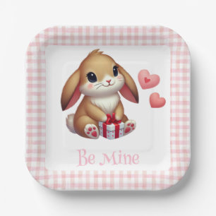 Cute Valentine's Day bunny rabbit  Paper Plate