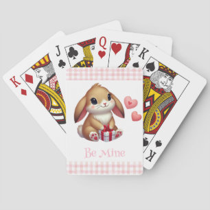 Cute Valentine's Day bunny rabbit Playing Cards