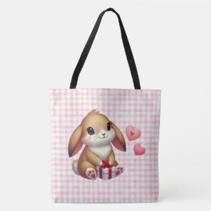 Cute Valentine's Day bunny rabbit Tote Bag