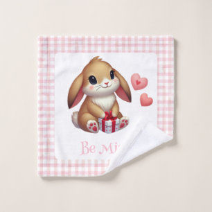 Cute Valentine's Day bunny rabbit  Wash Cloth