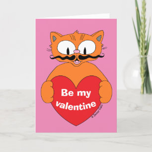 Cute Valentine's Day Card Cartoon Cat