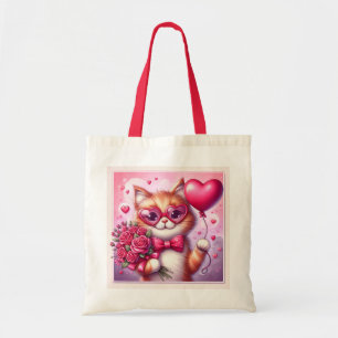 Cute Valentine's day cat/kiten Tote Bag