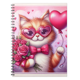 Cute Valentine's day cat/kitten Notebook