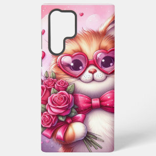 Cute Valentine's day cat/kitten Samsung Galaxy Case