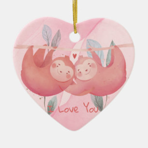 Cute Valentine's Day Ceramic Ornament