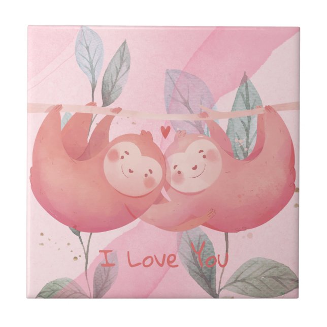 Cute Valentine's Day  Ceramic Tile (Front)