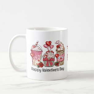 Cute Valentine's Day Coffee Cupcakes and Love Mug