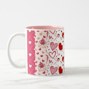 Cute Valentine's Day Collage  Two-Tone Coffee Mug