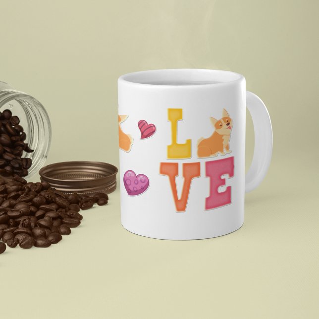 Cute Valentine's Day Corgi Dog Lover Gift Coffee Mug (Creator Uploaded)